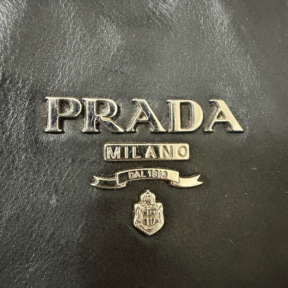 Prada Black Leather 2 Way Crossbody Shoulder Bag Satchel - Picture 3 of 15